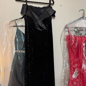 Cachet Black Sleeveless Cowl Neck Gown